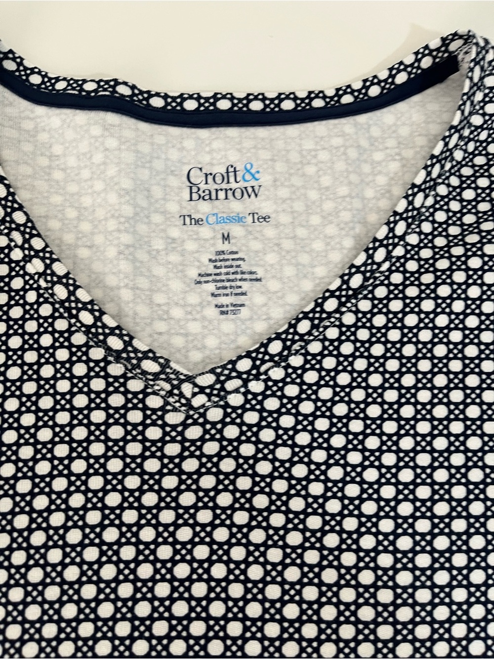 Croft & Barrow 2 Top Bundle Women's Medium 100% Cotton Navy White Stripe - Picture 10 of 11